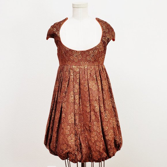 LA Designer  Merlin Castell  Evening cocktail Dress Baby Doll cut Sz Small - Picture 1 of 8